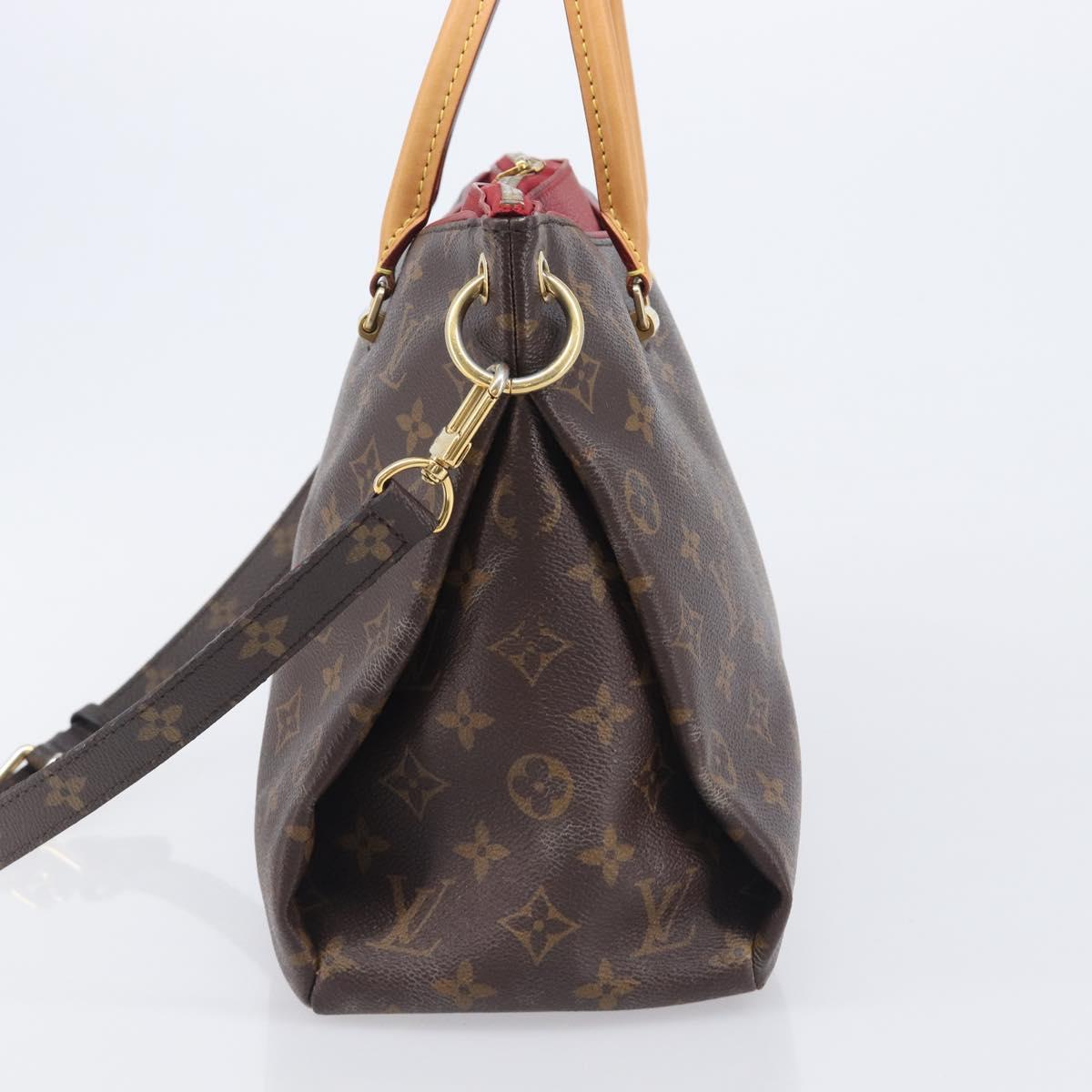 LOUIS VUITTON Monogram Pallas MM Hand Bag 2way Red M41175 LV Auth ep16689A