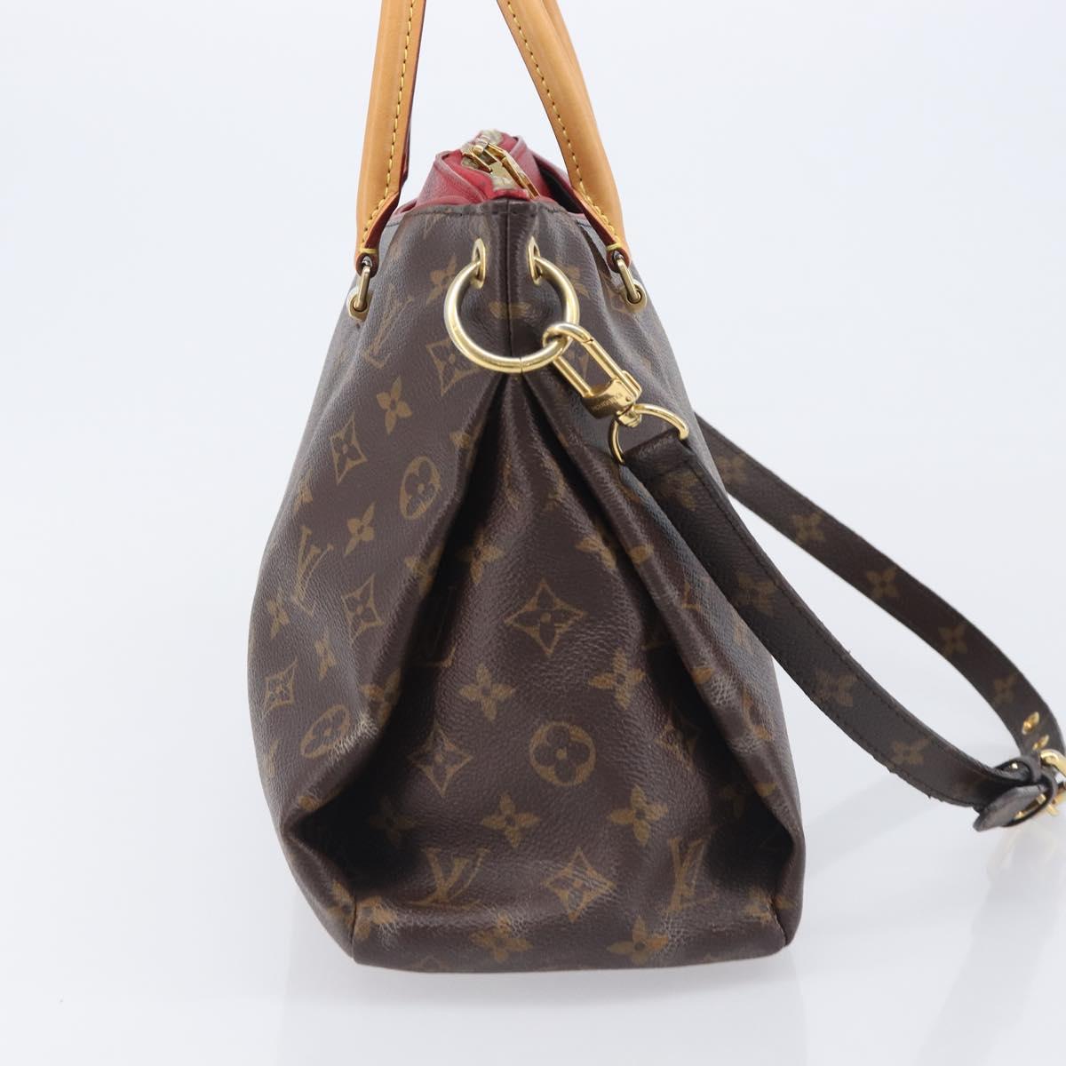 LOUIS VUITTON Monogram Pallas MM Hand Bag 2way Red M41175 LV Auth ep16689A