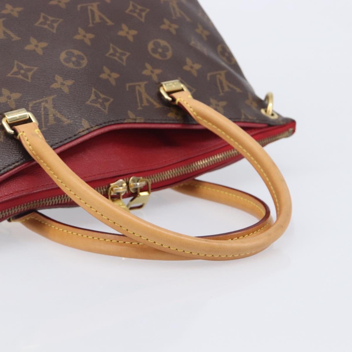 LOUIS VUITTON Monogram Pallas MM Hand Bag 2way Red M41175 LV Auth ep16689A