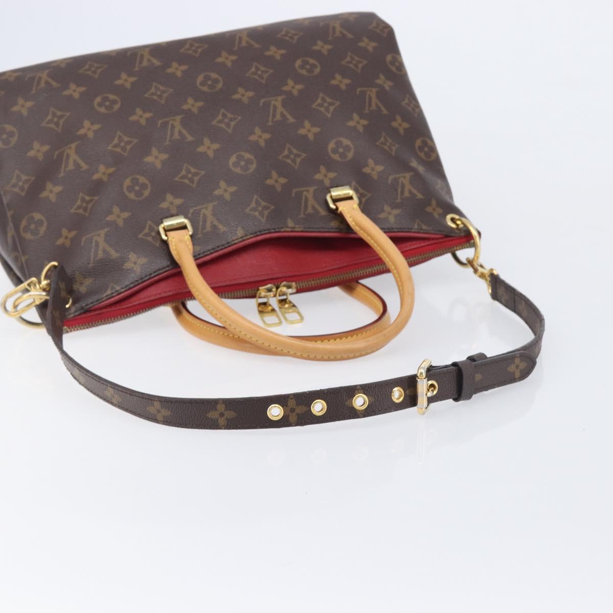 LOUIS VUITTON Monogram Pallas MM Hand Bag 2way Red M41175 LV Auth ep16689A