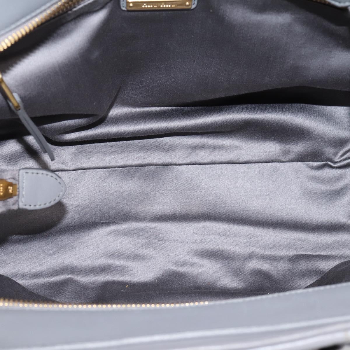 Miu Miu Matelasse Hand Bag Leather 2way Gray Gold Tone Auth ep16690V