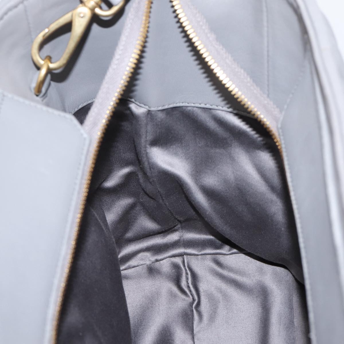 Miu Miu Matelasse Hand Bag Leather 2way Gray Gold Tone Auth ep16690V