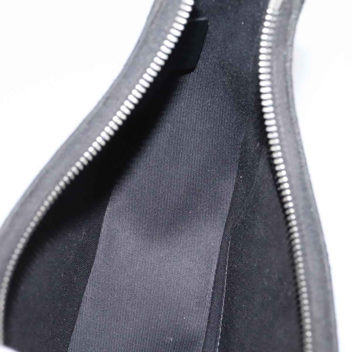 CELINE Ava Medium Shoulder Bag Canvas Black Silver Auth ep16692M