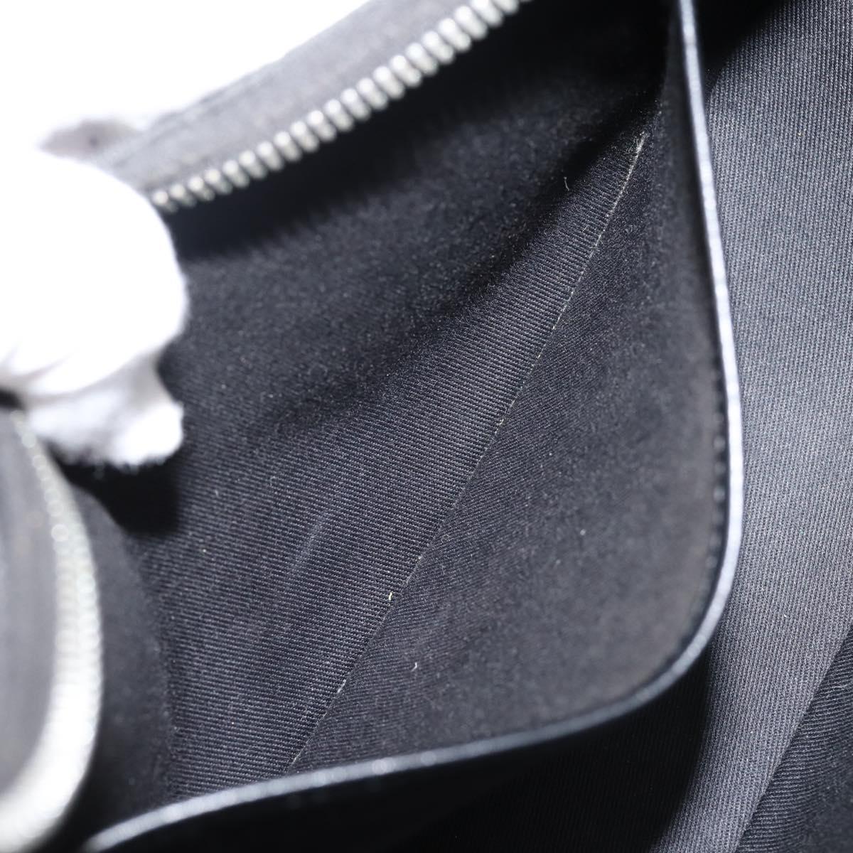CELINE Ava Medium Shoulder Bag Canvas Black Silver Auth ep16692M
