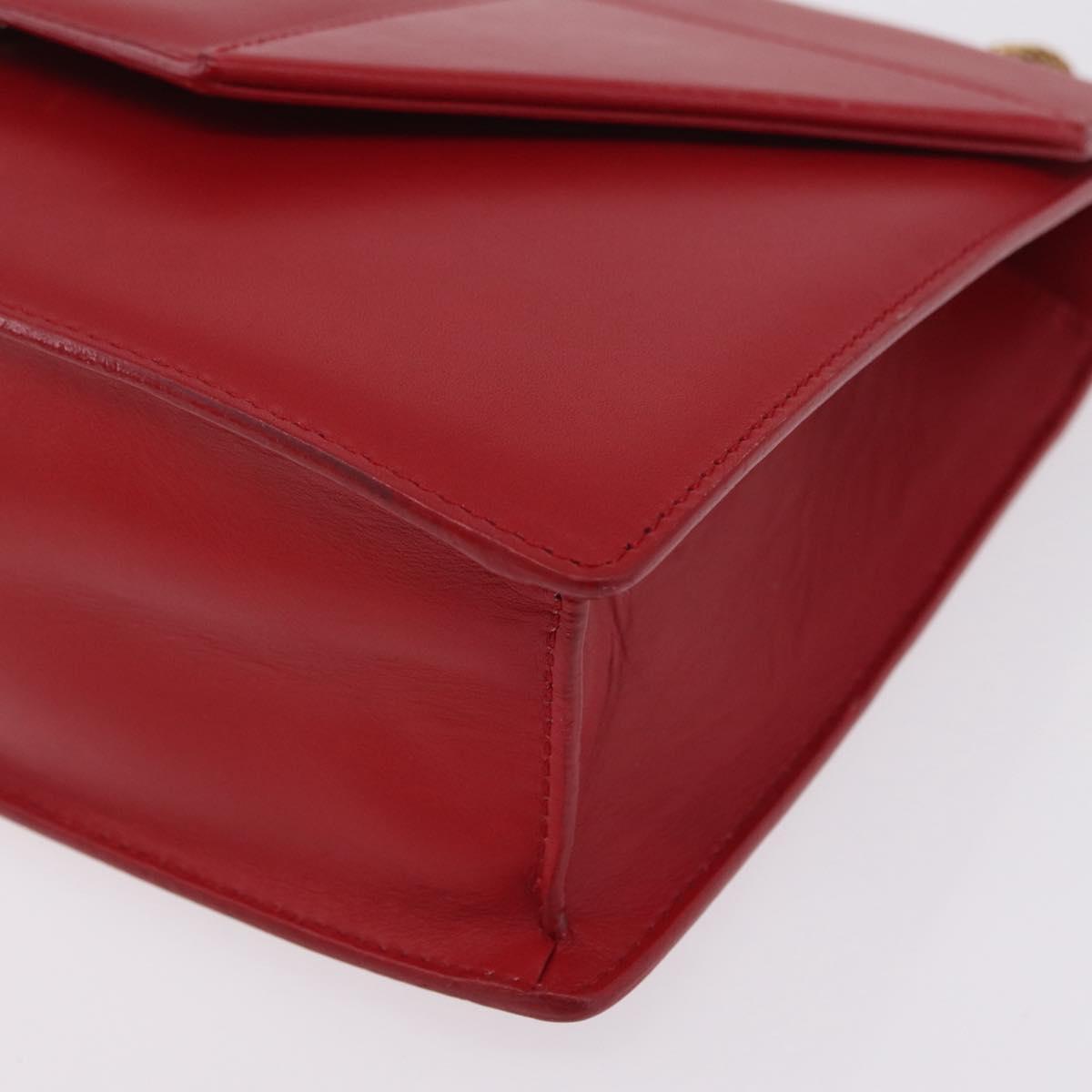 Saint Laurent Betty Chain Shoulder Bag Leather Red Gold 314515 Auth ep16701V