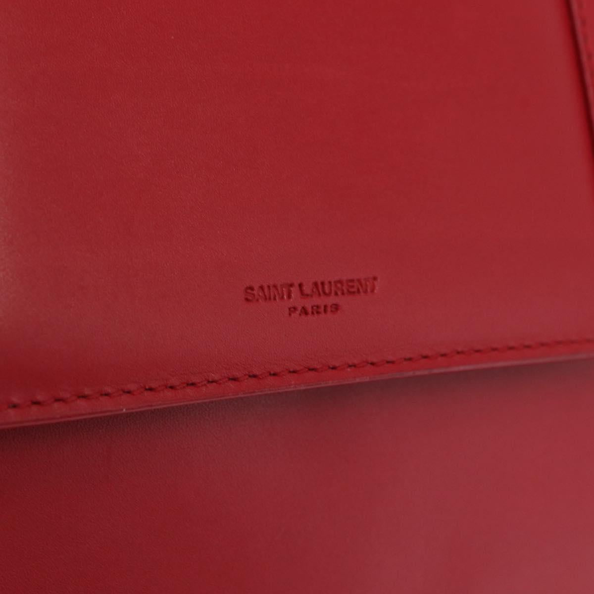 Saint Laurent Betty Chain Shoulder Bag Leather Red Gold 314515 Auth ep16701V