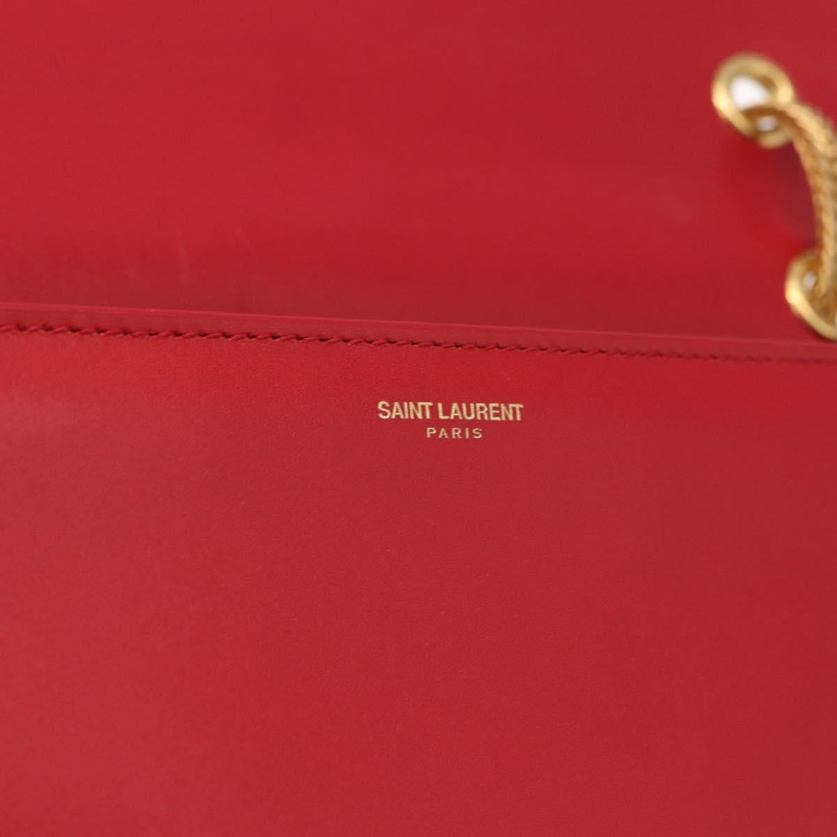 Saint Laurent Betty Chain Shoulder Bag Leather Red Gold 314515 Auth ep16701V