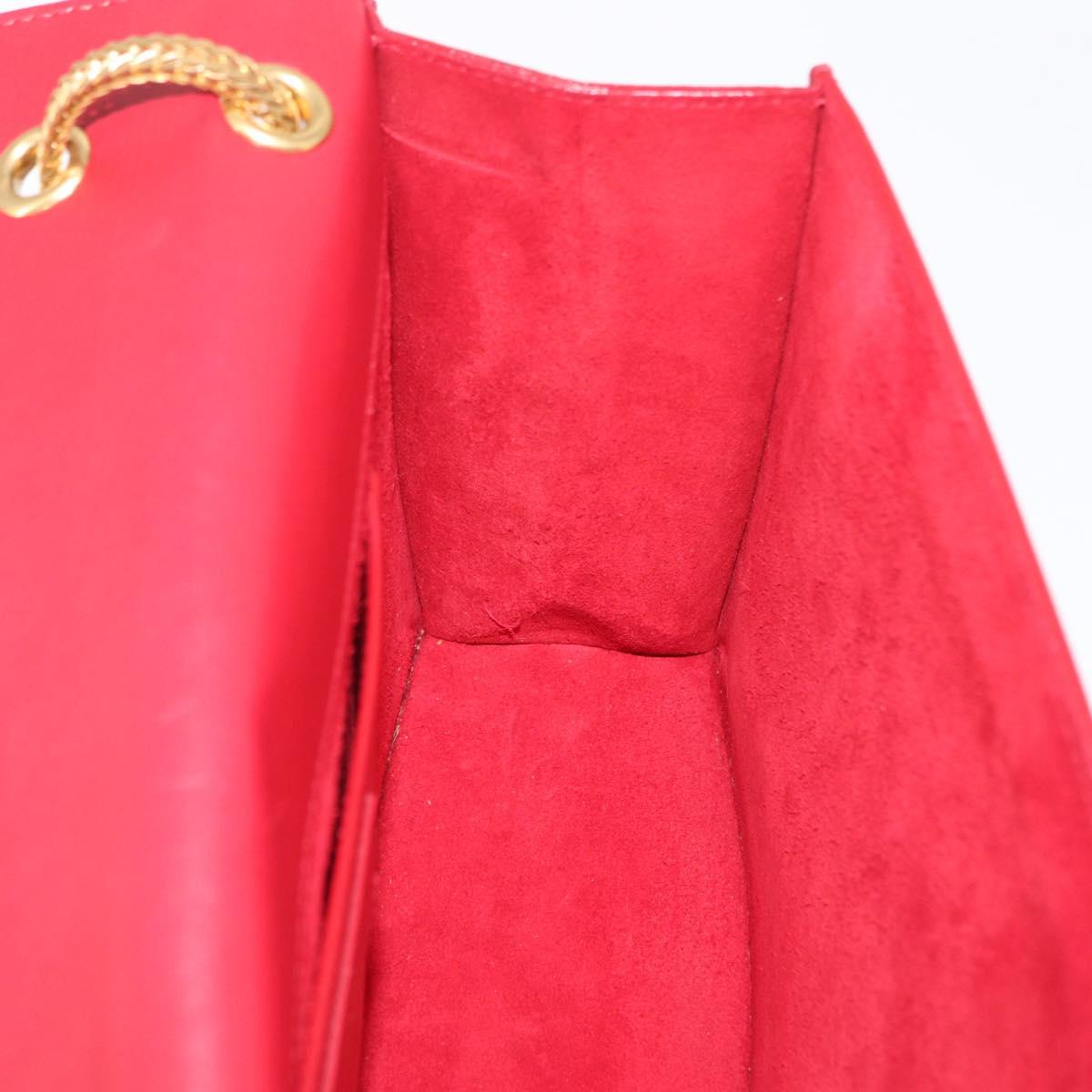 Saint Laurent Betty Chain Shoulder Bag Leather Red Gold 314515 Auth ep16701V