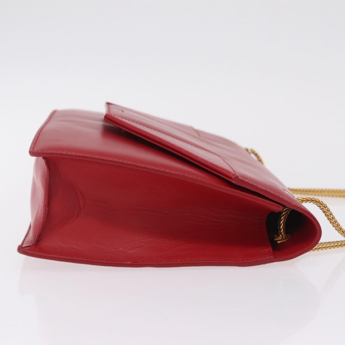 Saint Laurent Betty Chain Shoulder Bag Leather Red Gold 314515 Auth ep16701V