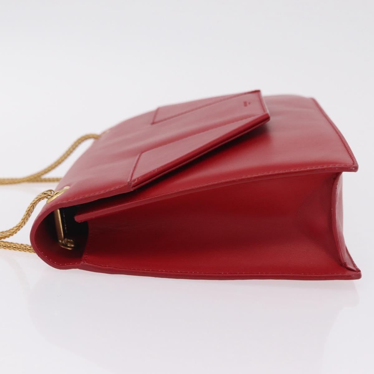 Saint Laurent Betty Chain Shoulder Bag Leather Red Gold 314515 Auth ep16701V