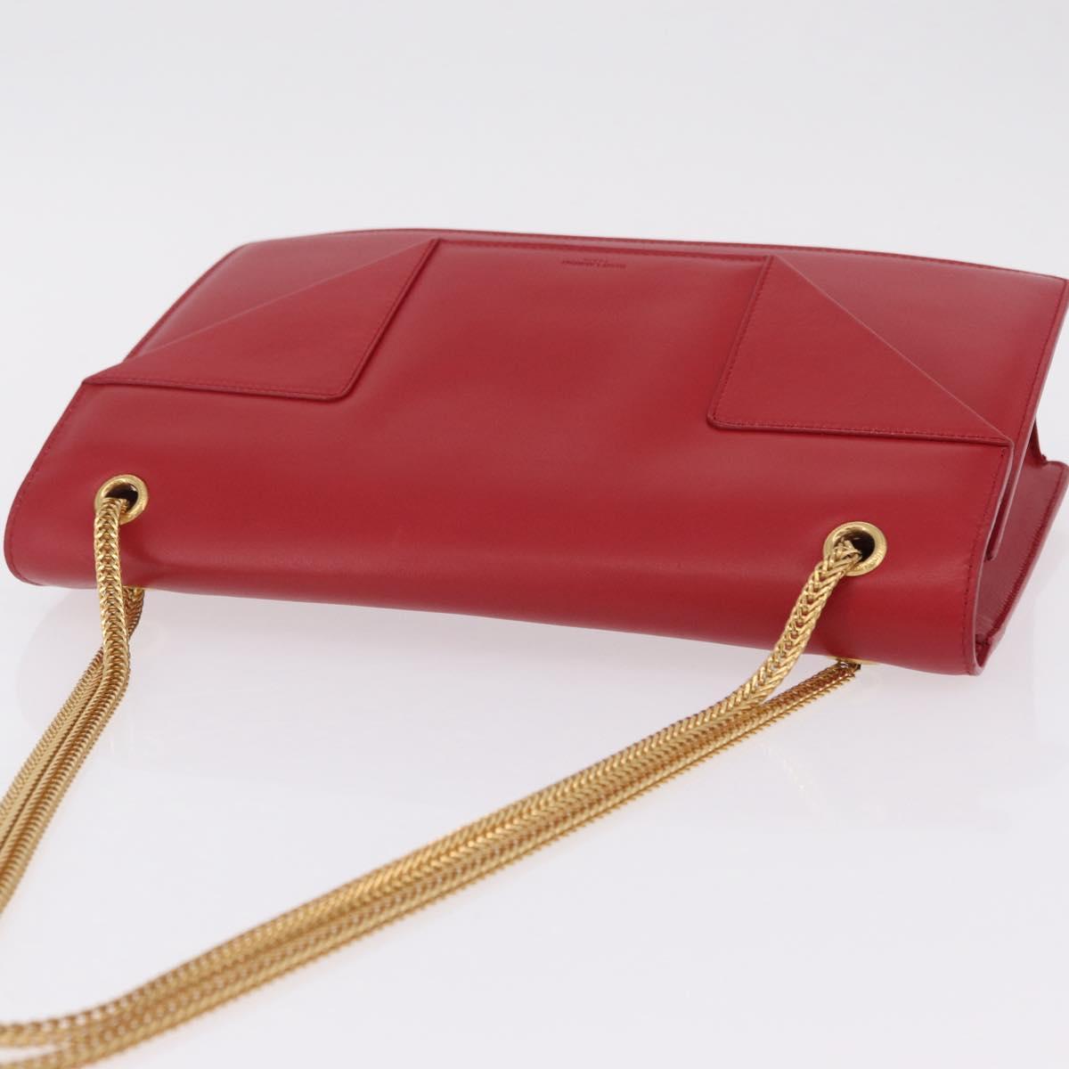 Saint Laurent Betty Chain Shoulder Bag Leather Red Gold 314515 Auth ep16701V