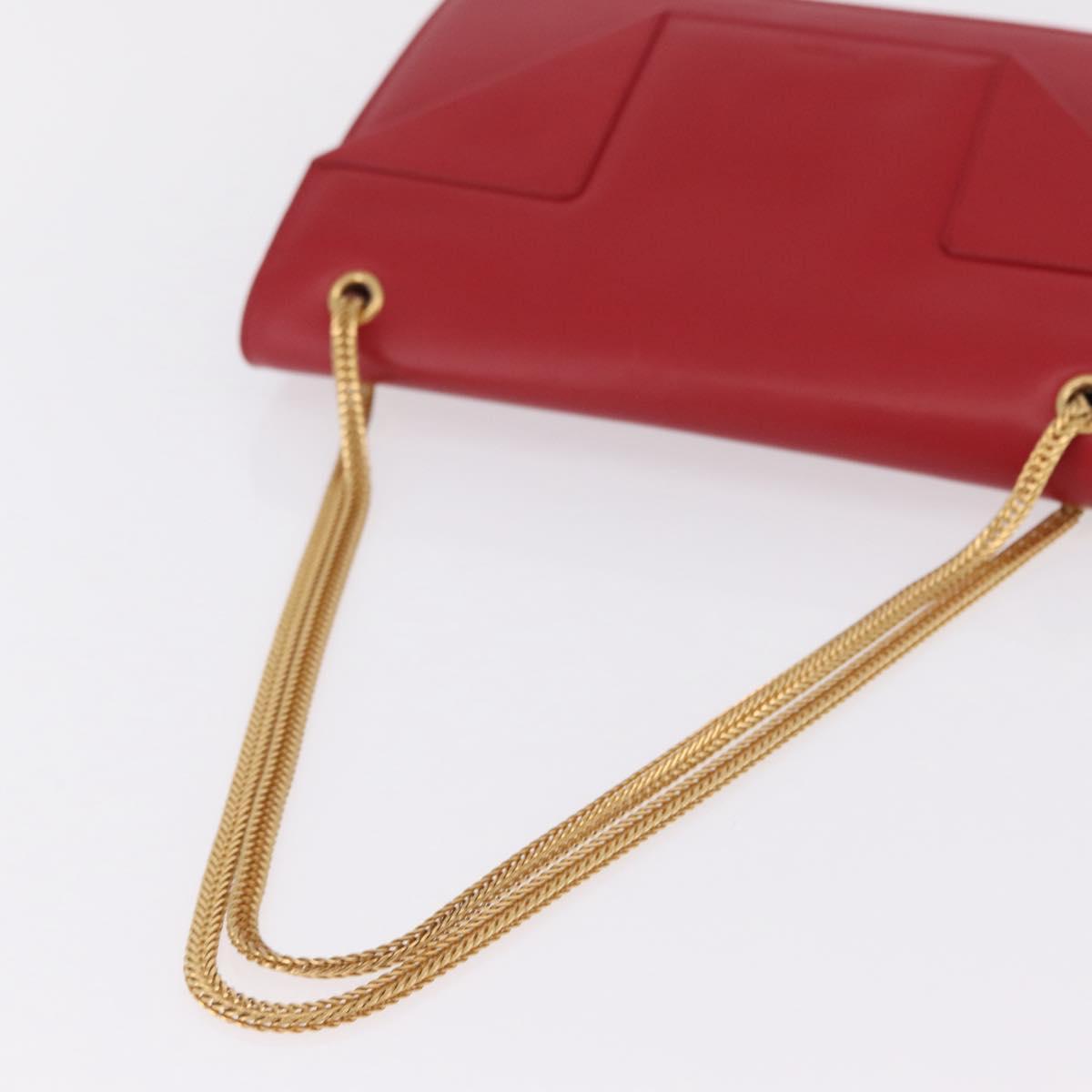 Saint Laurent Betty Chain Shoulder Bag Leather Red Gold 314515 Auth ep16701V