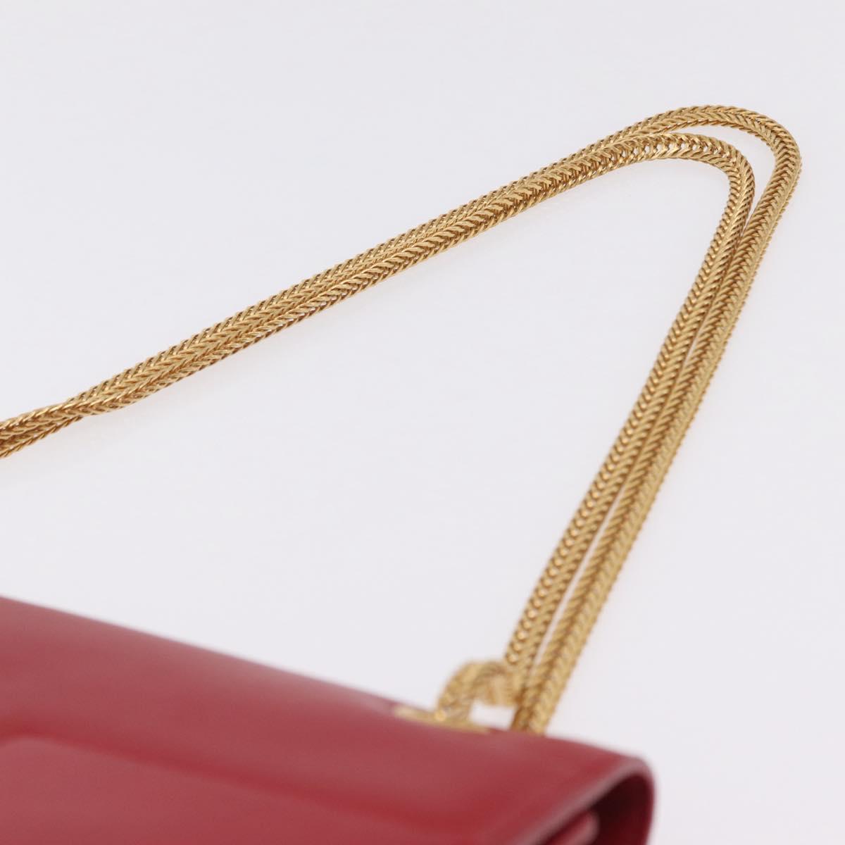 Saint Laurent Betty Chain Shoulder Bag Leather Red Gold 314515 Auth ep16701V