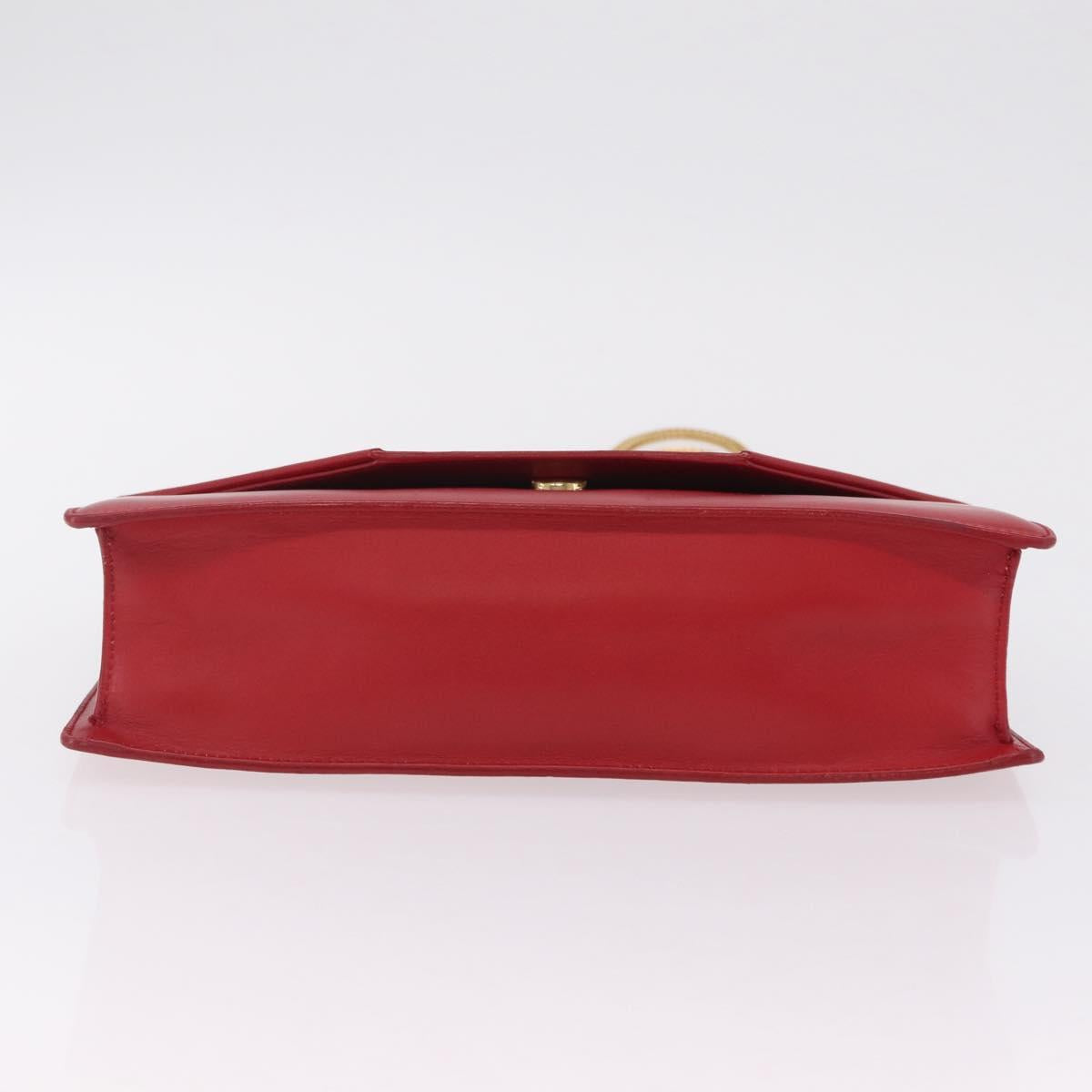 Saint Laurent Betty Chain Shoulder Bag Leather Red Gold 314515 Auth ep16701V