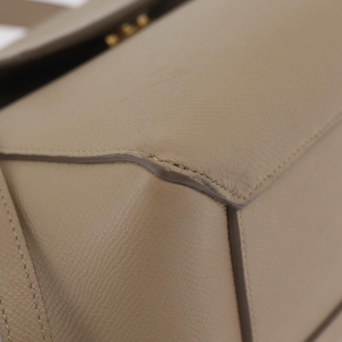 CELINE Belt Bag Hand Bag Leather 2way Beige Gold Tone Auth ep16703V