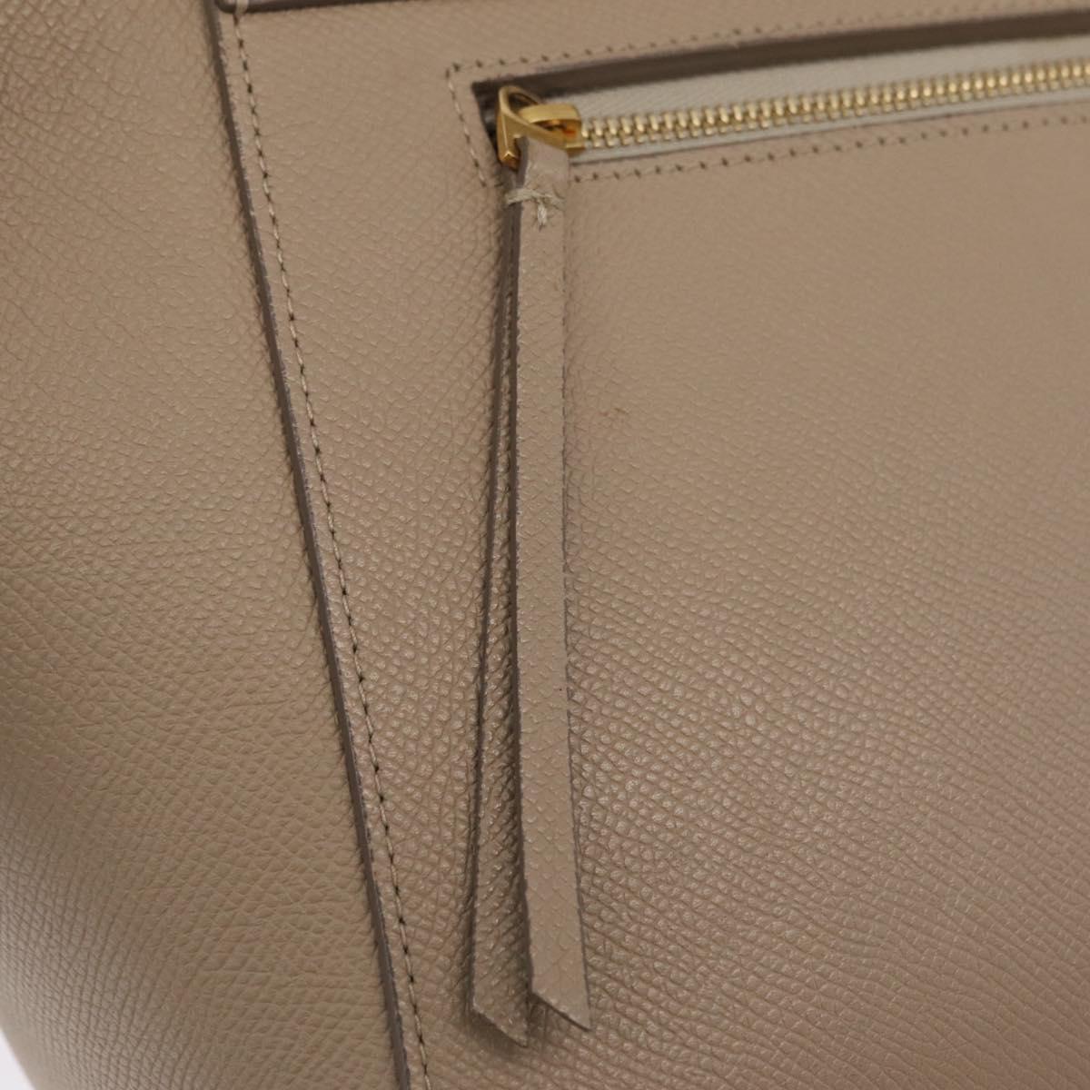 CELINE Belt Bag Hand Bag Leather 2way Beige Gold Tone Auth ep16703V