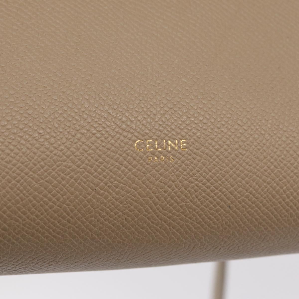 CELINE Belt Bag Hand Bag Leather 2way Beige Gold Tone Auth ep16703V