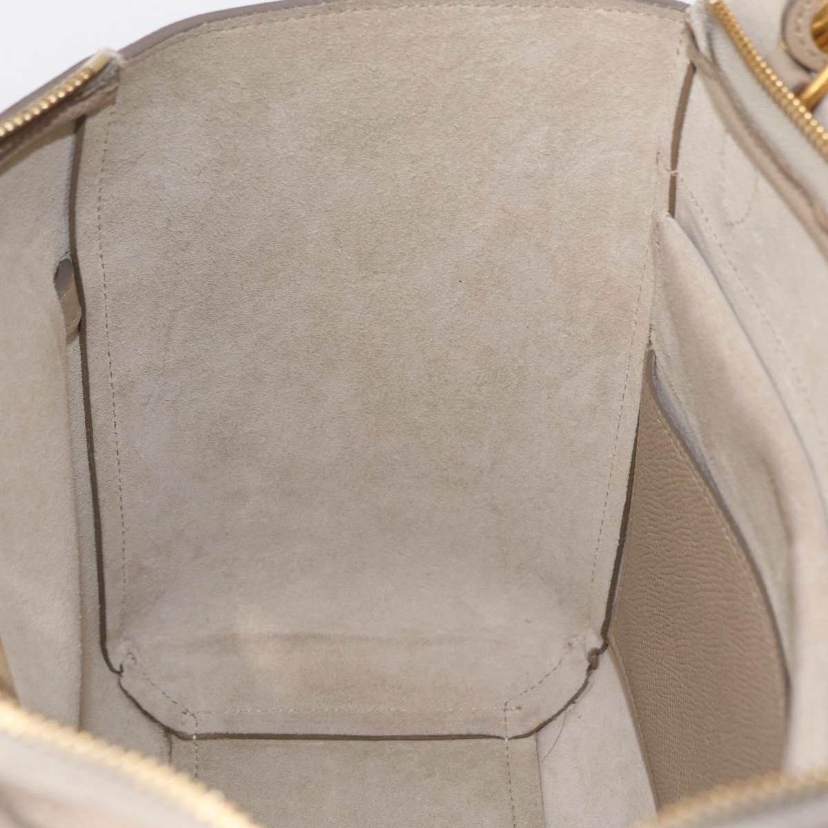 CELINE Belt Bag Hand Bag Leather 2way Beige Gold Tone Auth ep16703V
