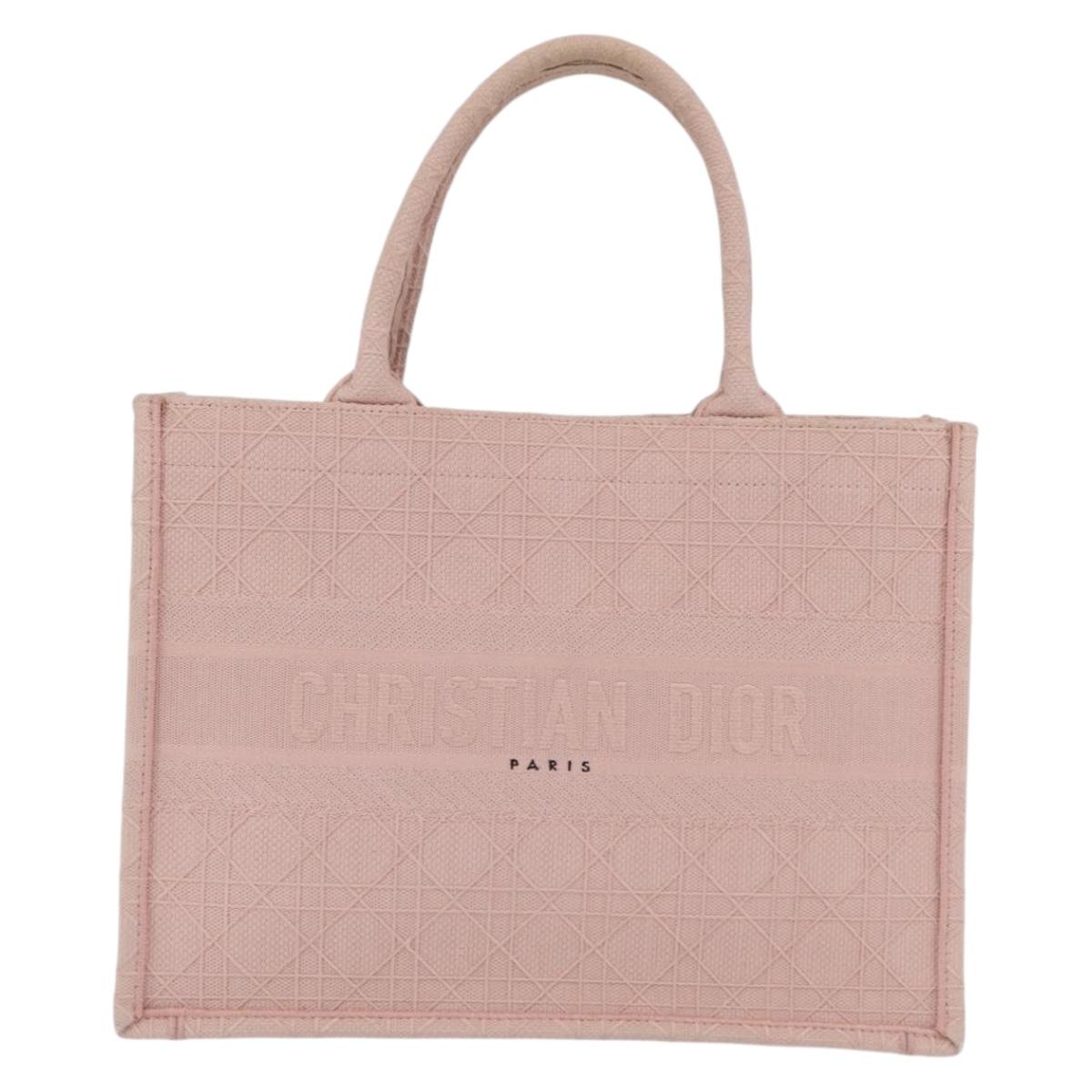 Christian Dior Book Tote Tote Bag Canvas Pink Auth ep16706M