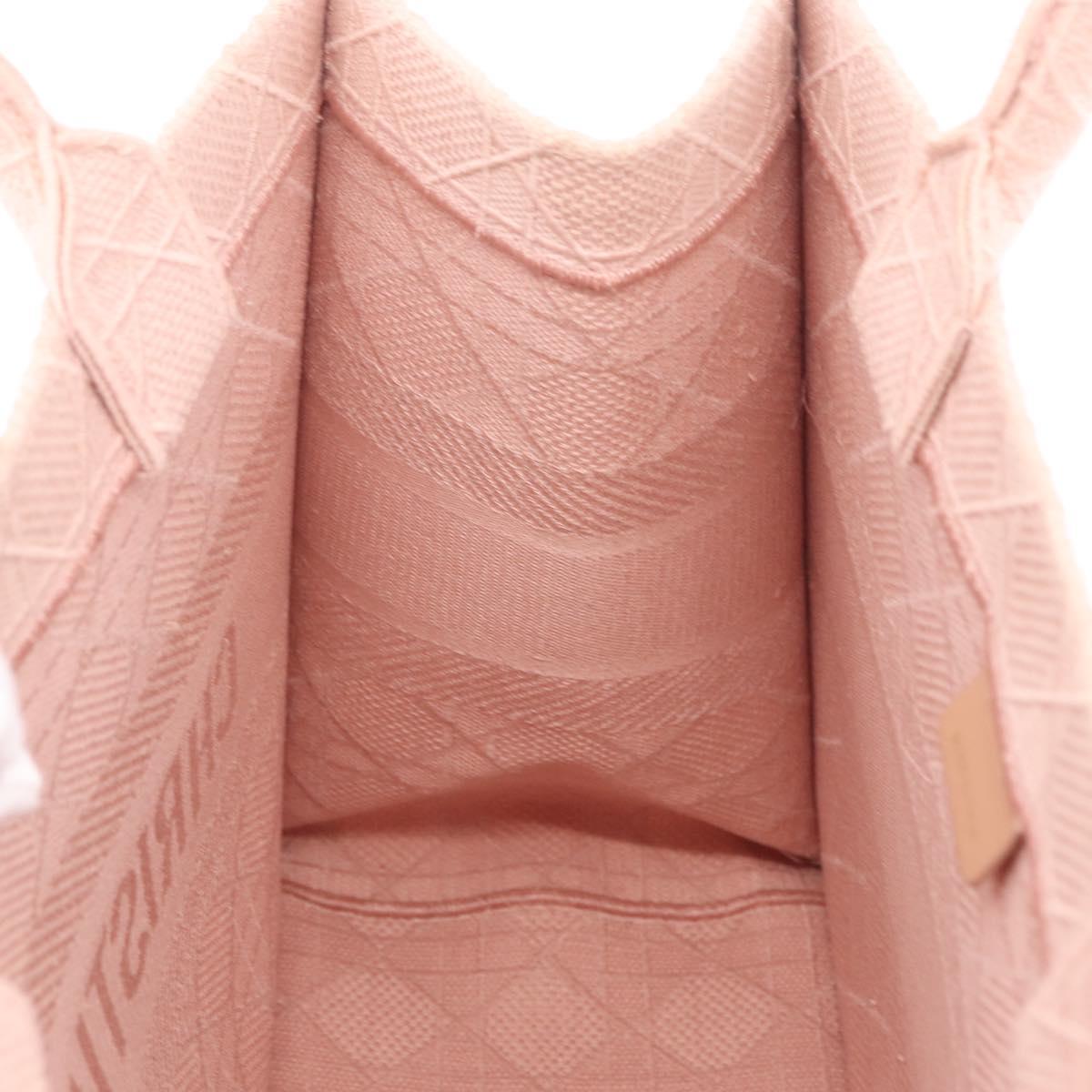 Christian Dior Book Tote Tote Bag Canvas Pink Auth ep16706M