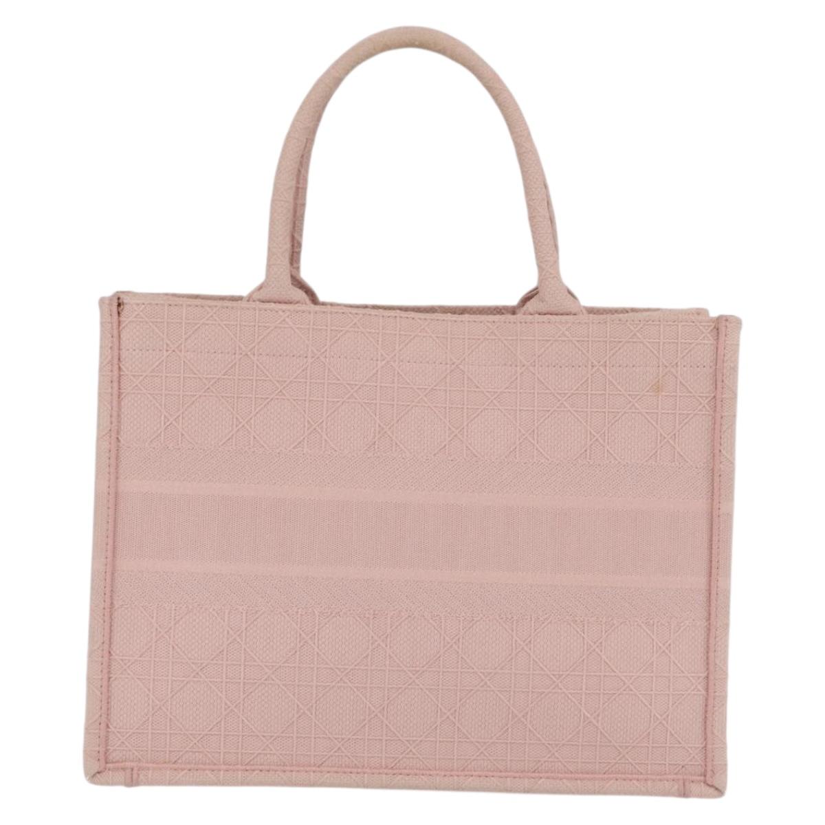 Christian Dior Book Tote Tote Bag Canvas Pink Auth ep16706M