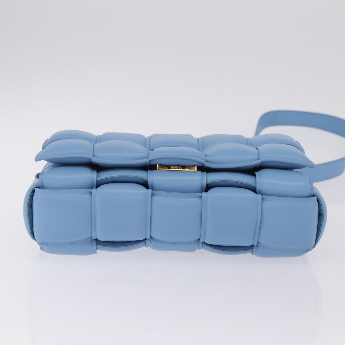 Bottega Veneta MAXI INTRECCIATO Padded Cassette Bag Leather Blue Auth ep16715M
