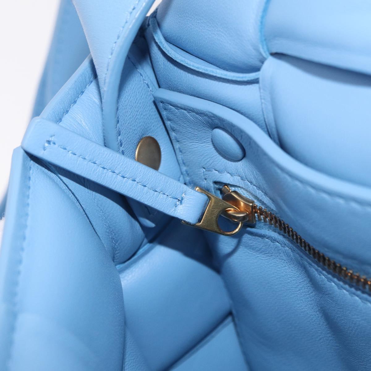 Bottega Veneta MAXI INTRECCIATO Padded Cassette Bag Leather Blue Auth ep16715M