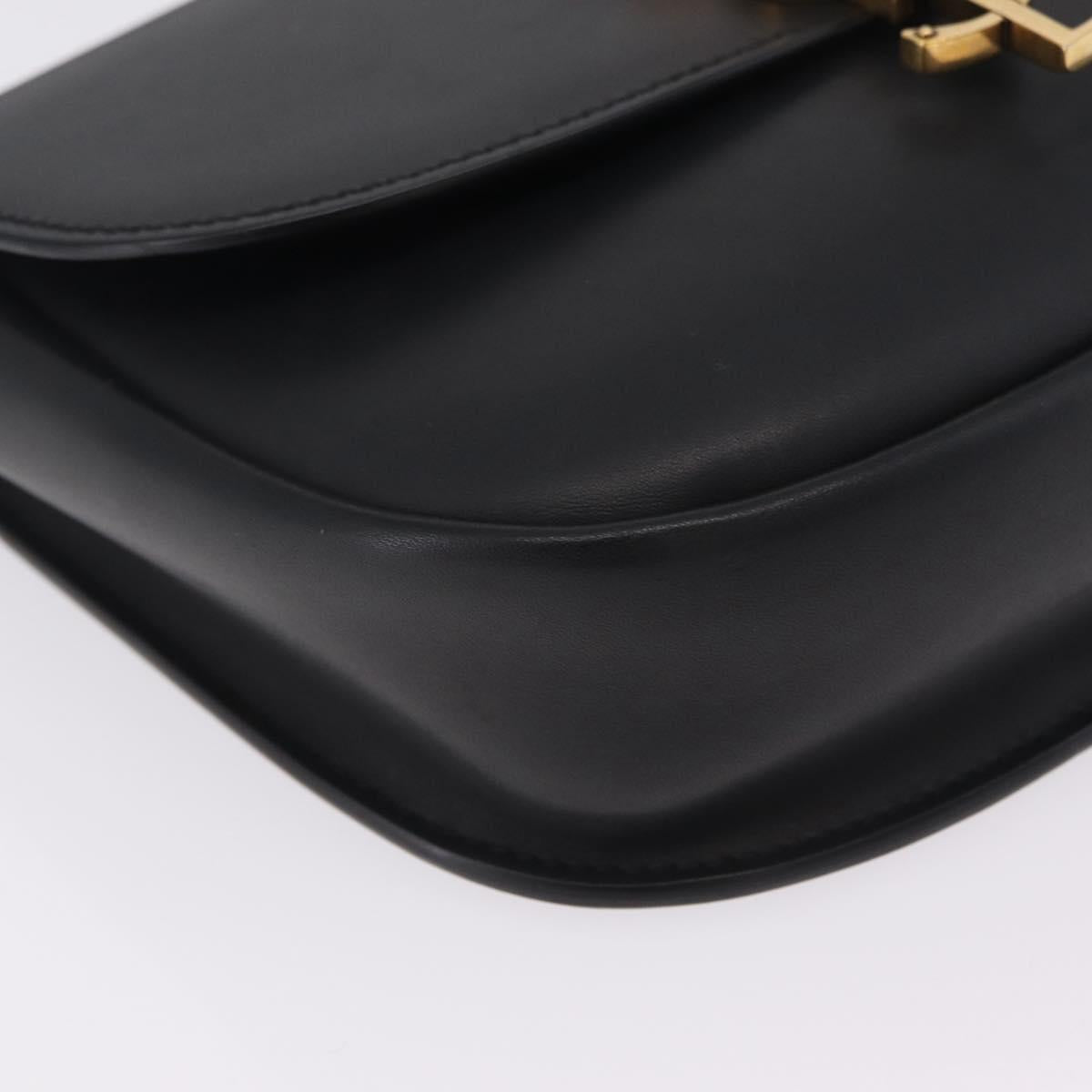 Saint Laurent Kaia Small Satchel Shoulder Bag Leather Black 634818 Auth ep16716V