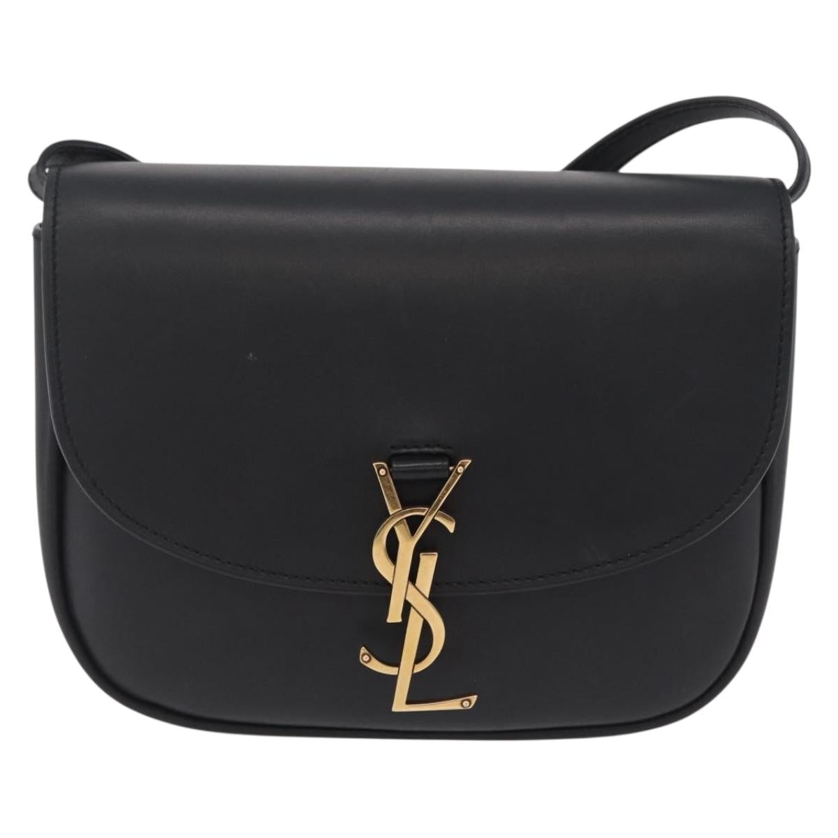Saint Laurent Kaia Small Satchel Shoulder Bag Leather Black 634818 Auth ep16716V