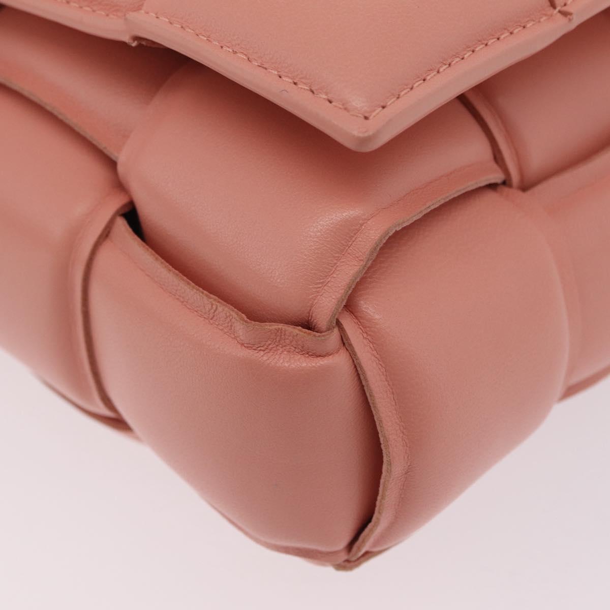 Bottega Veneta MAXI INTRECCIATO Padded Cassette Bag Leather Pink Auth ep16717M