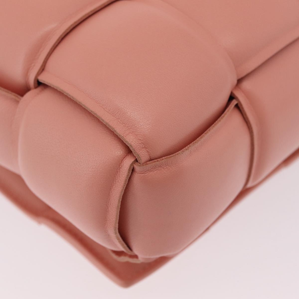 Bottega Veneta MAXI INTRECCIATO Padded Cassette Bag Leather Pink Auth ep16717M