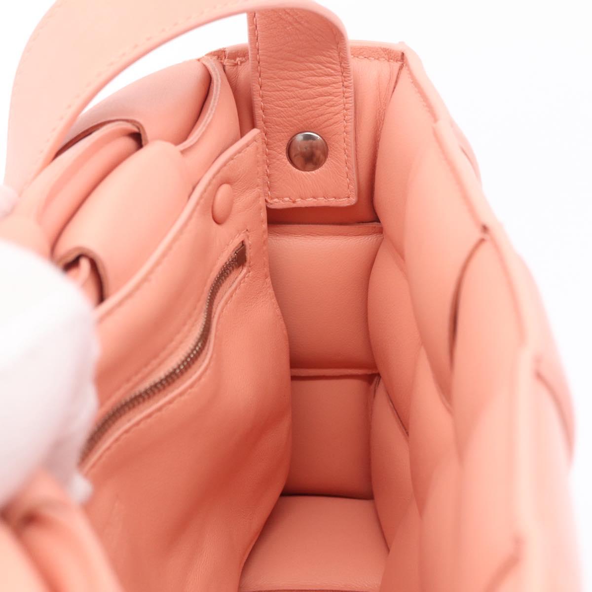 Bottega Veneta MAXI INTRECCIATO Padded Cassette Bag Leather Pink Auth ep16717M