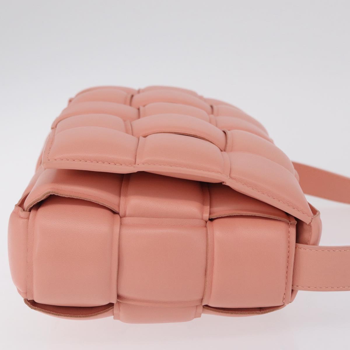 Bottega Veneta MAXI INTRECCIATO Padded Cassette Bag Leather Pink Auth ep16717M