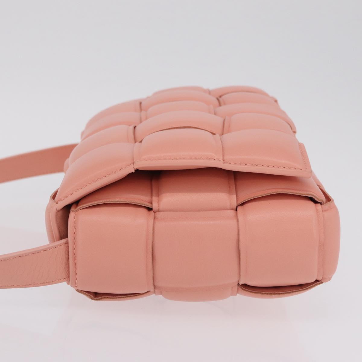 Bottega Veneta MAXI INTRECCIATO Padded Cassette Bag Leather Pink Auth ep16717M