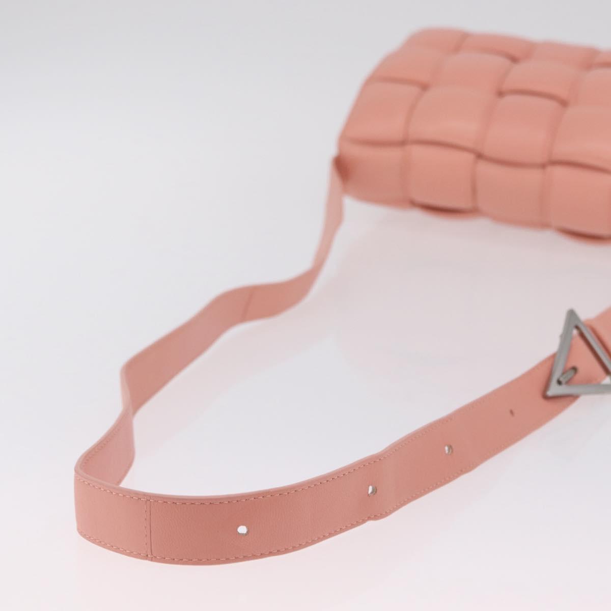 Bottega Veneta MAXI INTRECCIATO Padded Cassette Bag Leather Pink Auth ep16717M