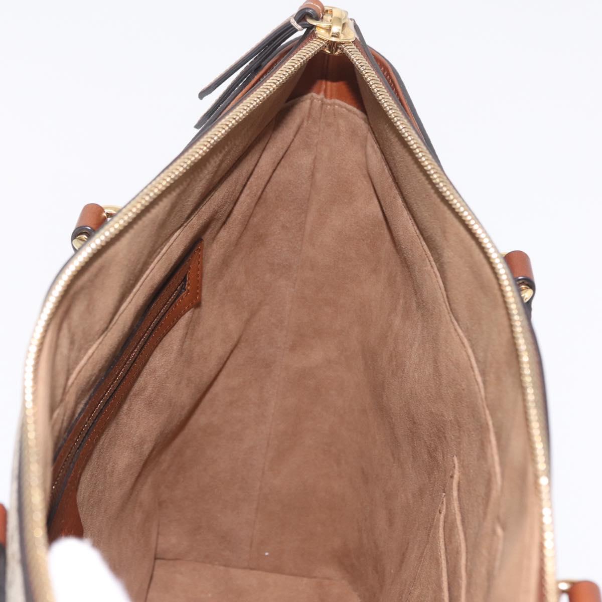 GUCCI GG Supreme Tote Bag PVC Beige Gold Tone 415721 Auth ep16718M