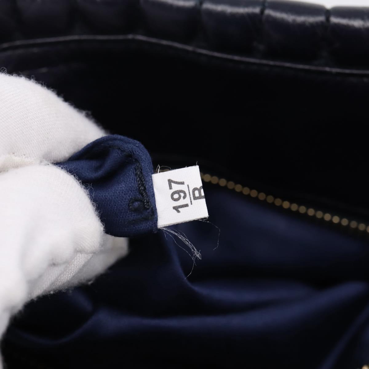 Miu Miu Hand Bag Leather 2way Navy Gold Tone Auth ep16722V