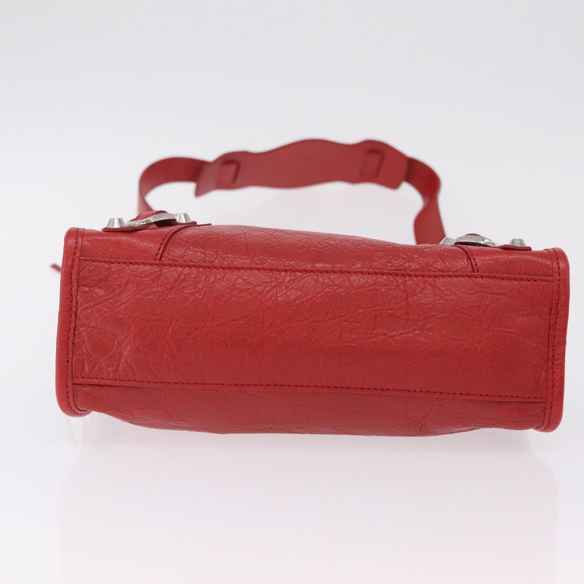 Balenciaga Classic Mini City Hand Bag Leather 2way Red 300295 Auth ep16728M