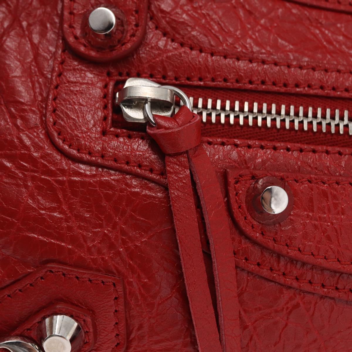 Balenciaga Classic Mini City Hand Bag Leather 2way Red 300295 Auth ep16728M
