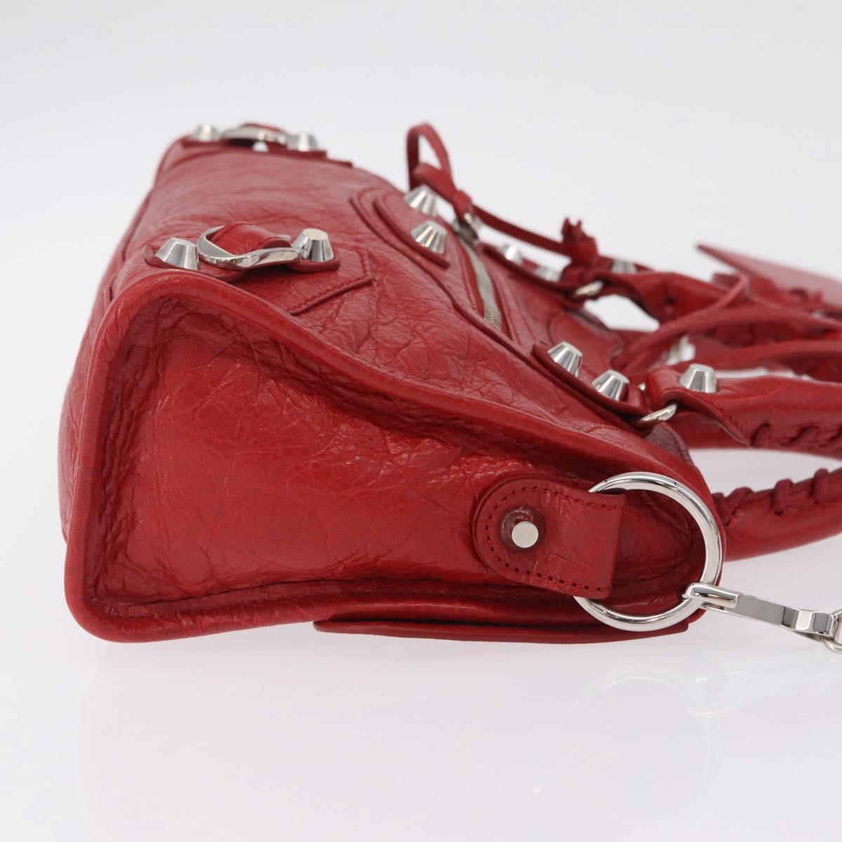 Balenciaga Classic Mini City Hand Bag Leather 2way Red 300295 Auth ep16728M