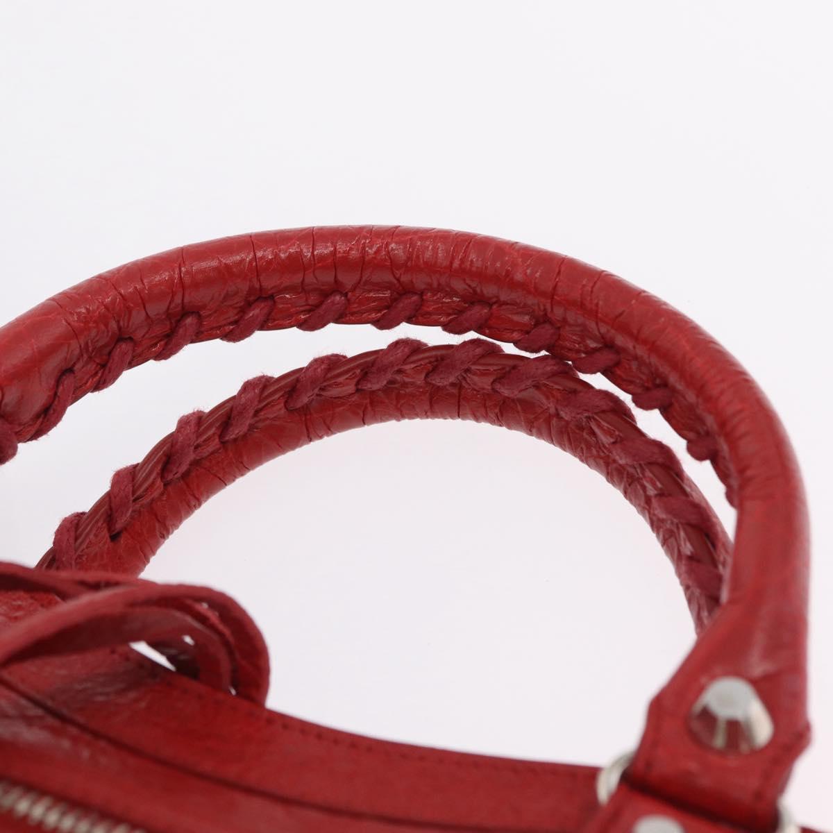 Balenciaga Classic Mini City Hand Bag Leather 2way Red 300295 Auth ep16728M