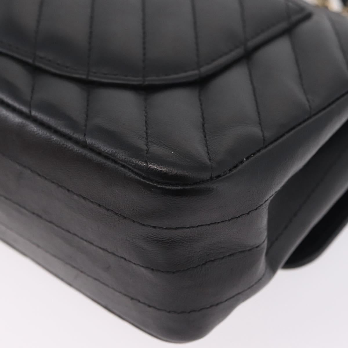 CHANEL V-stitch Double Flap Chain Shoulder Bag Lamb Skin Black CC ep16740SAM