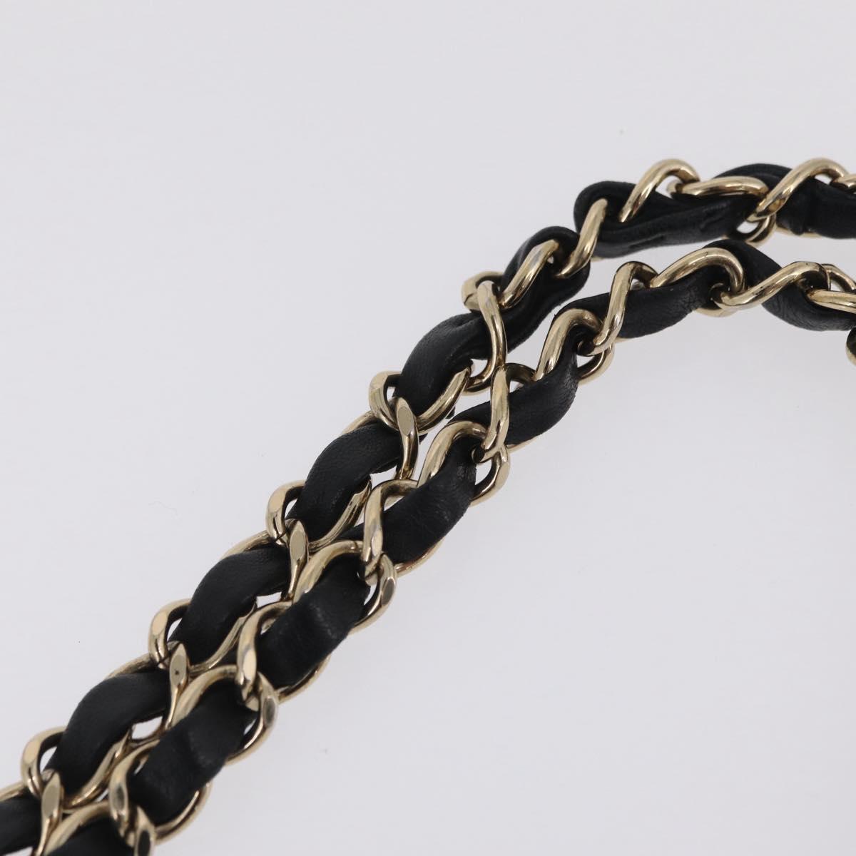 CHANEL V-stitch Double Flap Chain Shoulder Bag Lamb Skin Black CC ep16740SAM