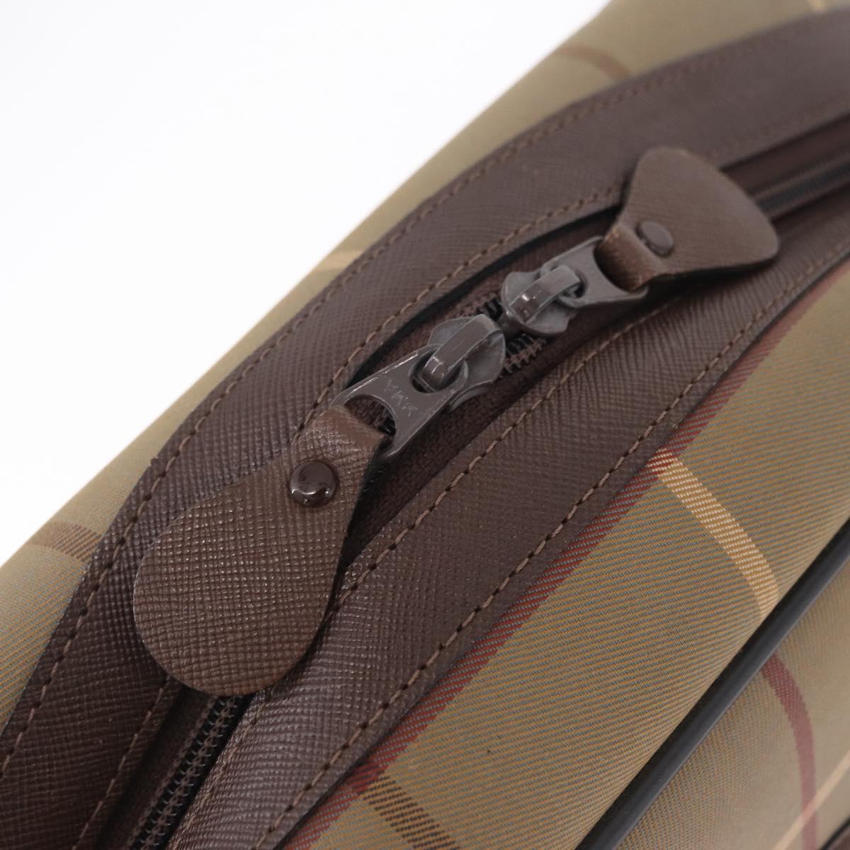 Burberrys Nova Check Hand Bag Canvas Beige Gold Tone Auth ep16747