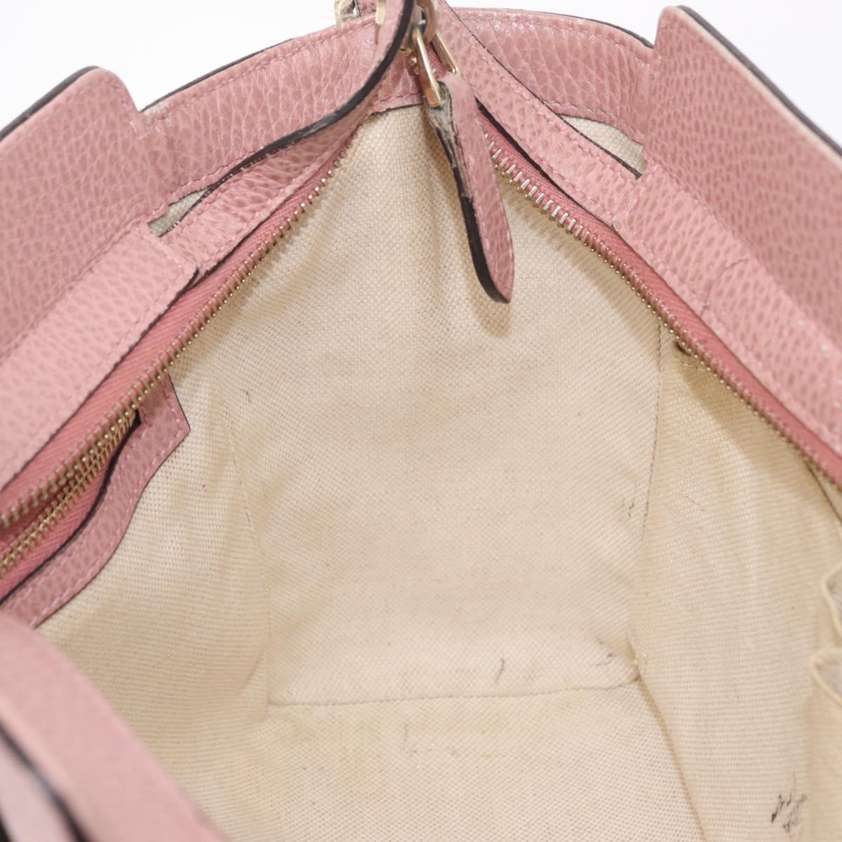 GUCCI Hand Bag Leather 2way Pink Gold Tone 368827 Auth ep16755