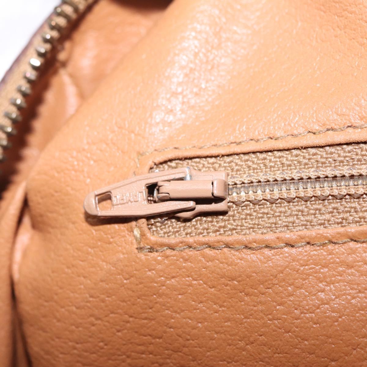 CELINE Macadam Hand Bag PVC Brown Gold Tone Auth ep16767