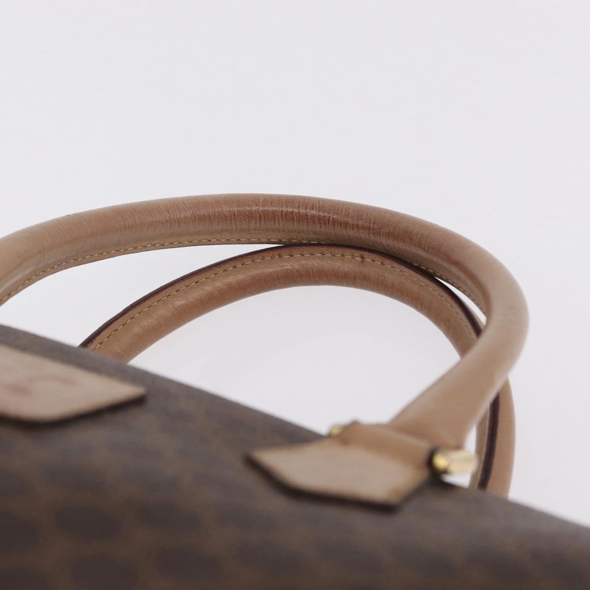 CELINE Macadam Hand Bag PVC Brown Gold Tone Auth ep16767