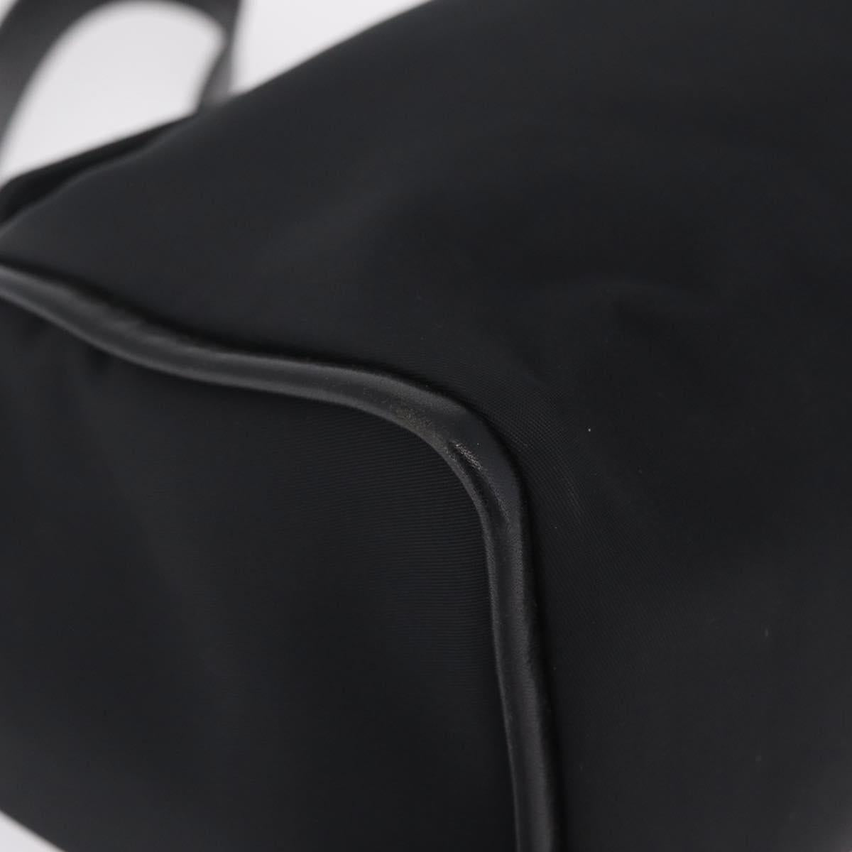 FENDI Hand Bag Nylon Black Gold Tone Auth ep16768