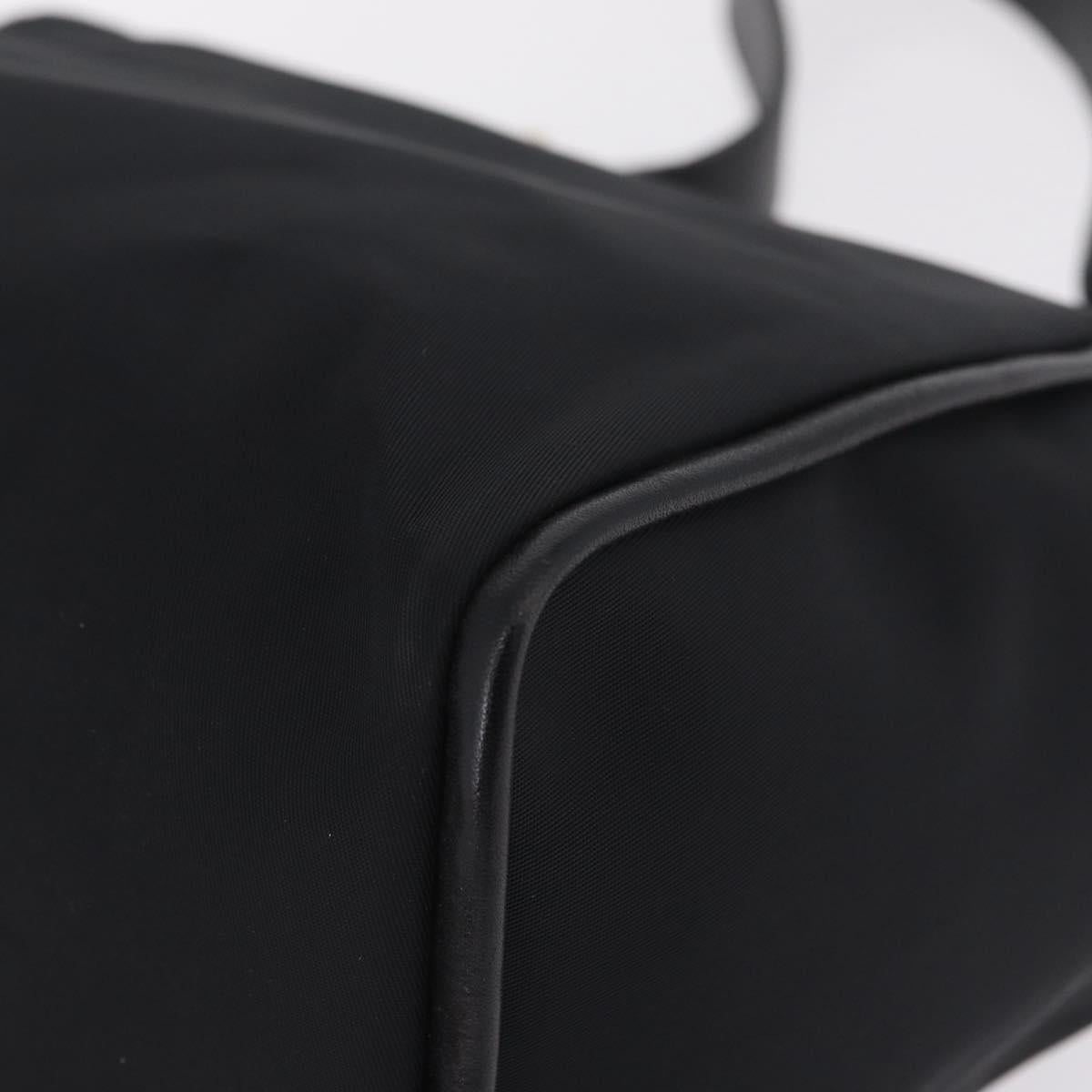 FENDI Hand Bag Nylon Black Gold Tone Auth ep16768