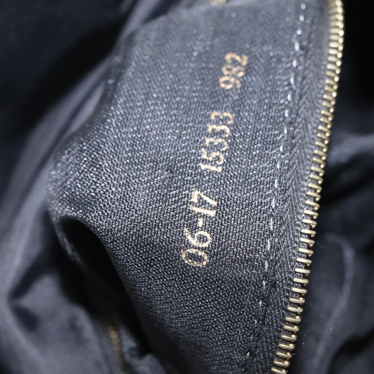 FENDI Hand Bag Nylon Black Gold Tone Auth ep16768
